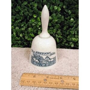 Vintage Kentucky Ceramic Bell Horse Farm Stable Scene Souvenir Collectible Japan